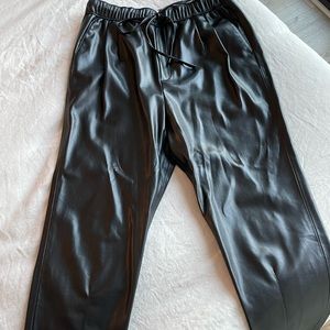 Zara faux leather tie pants